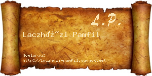 Laczházi Pamfil névjegykártya